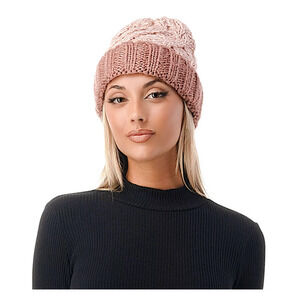 Marcus Adler Women Chunky Marled Cable Knit Beanie Pink One Size